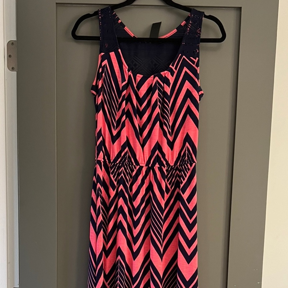 Pink and navy blue maxi dress Trixxi